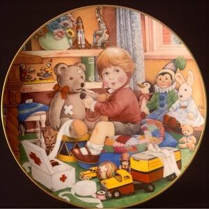 1984 Carol Lawson “Little Doctor” Collector Plate Franklin Porcelain In Box 8”